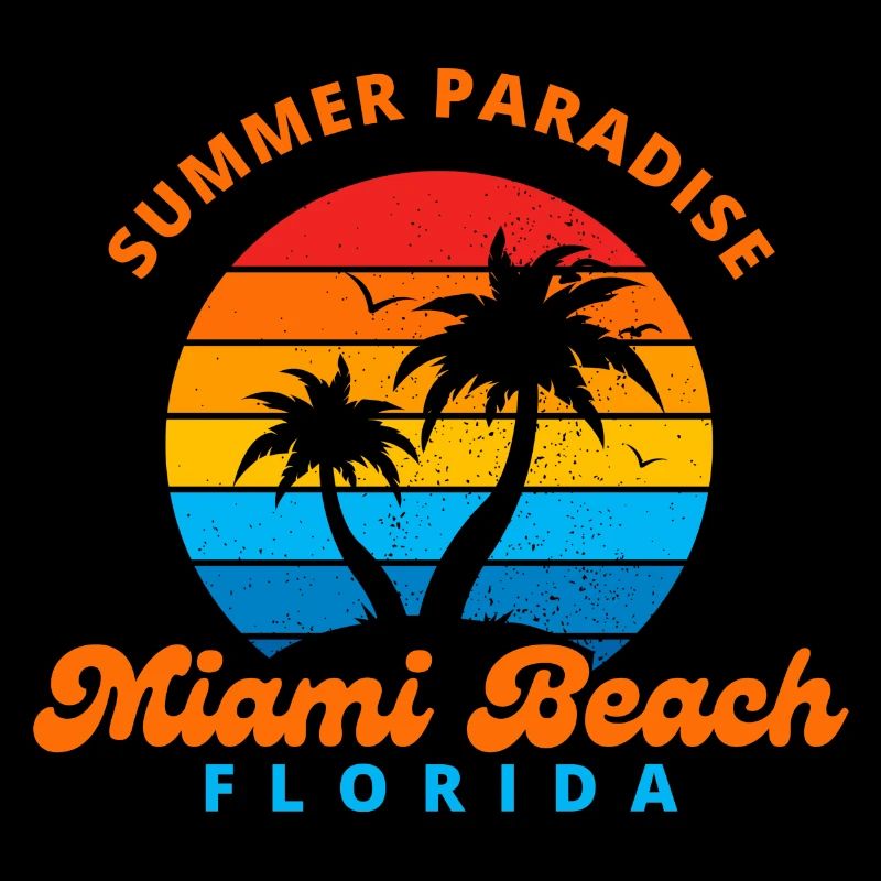 Sommerparadies Miami Beach Florida-Sunset-Palms