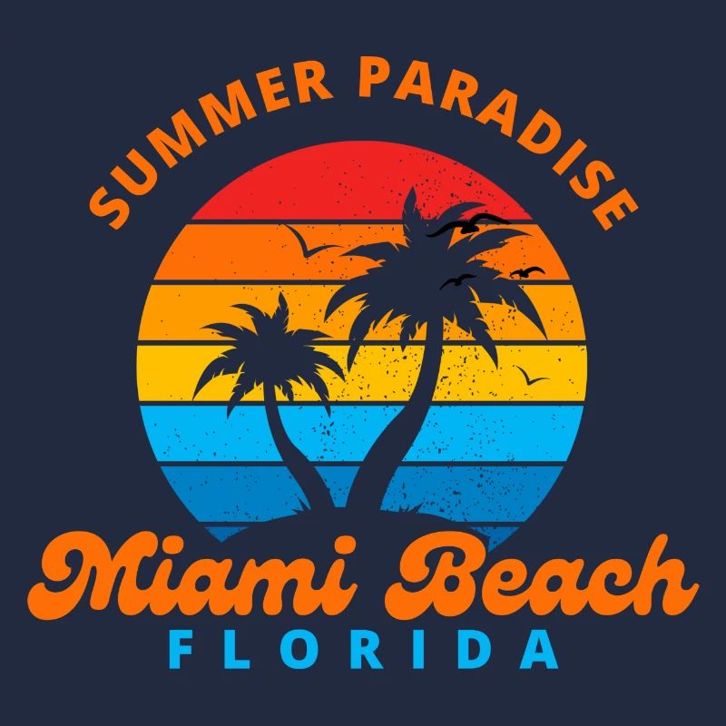 Paradis d’été Miami Beach Floride-Sunset-Palms