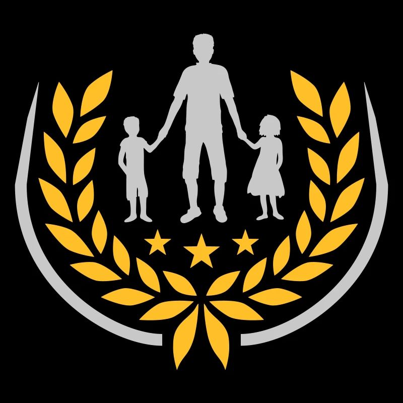 Stars Papa Kids Laurel Wreath