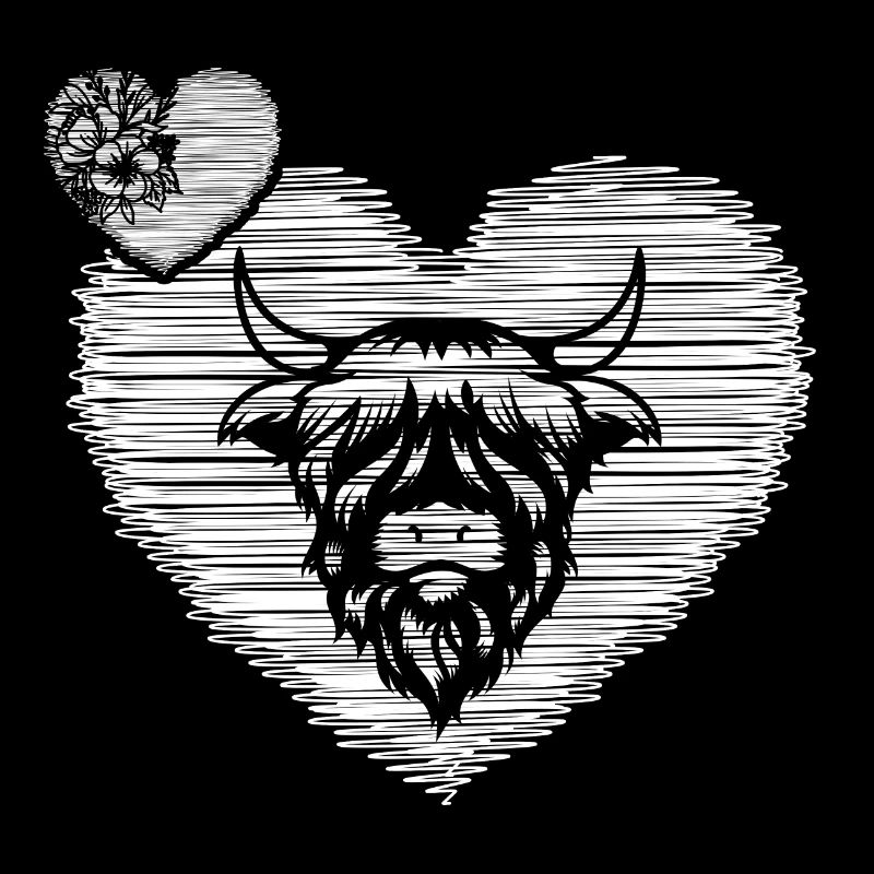 Cow Love Cowhide Scottish Highland Cattle
