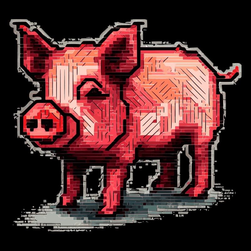 Schweinerei ein 8 Bit retro Schwein aus Pixeln