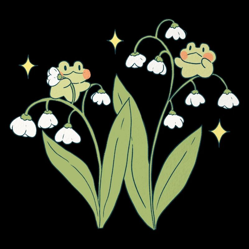 Grenouilles fleuries