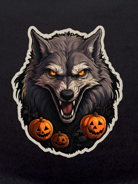 Halloween Wolf with Pumpkin