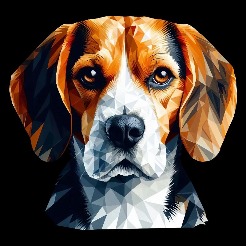 Conception artistique polygonale géométrique de Beagle