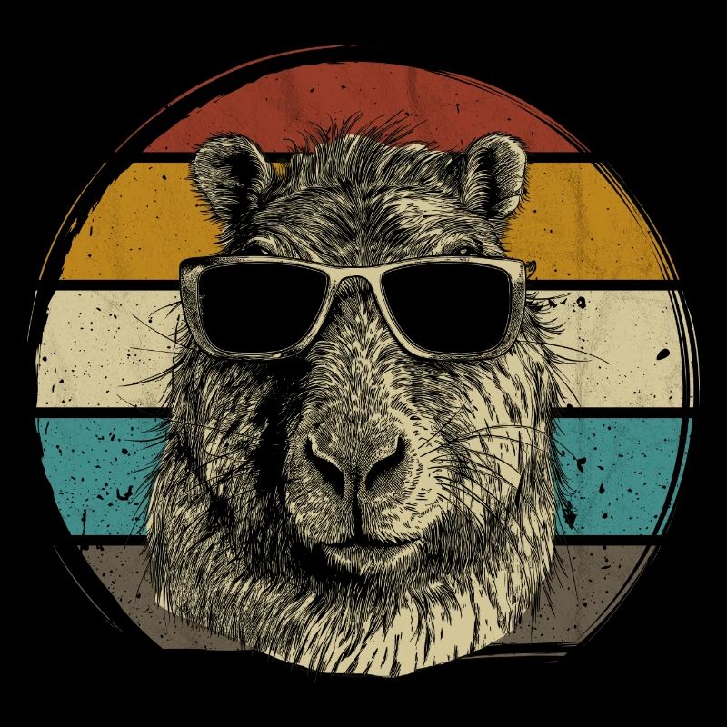 Capybara capybara rétro rongeur animal drôle