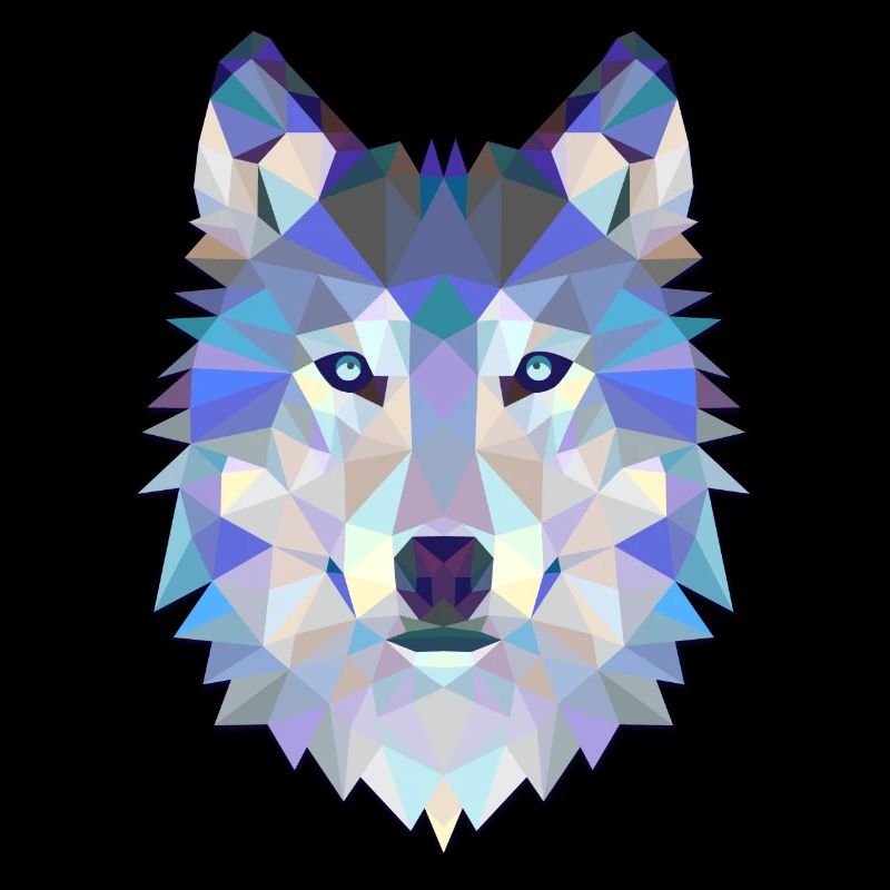 Wolf Hund Polygon 3D Tier Geschenkidee Geometrie