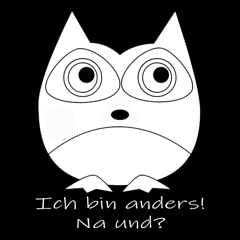 Eule Ich bin anders weiss