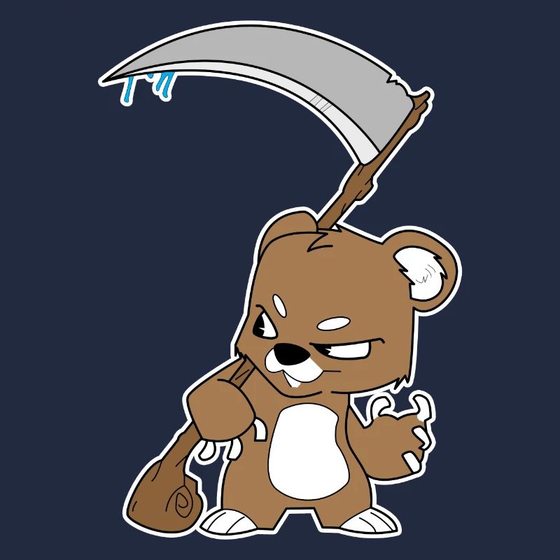 Cooler Teddy mit Sense Geschenkidee böse Kinder
