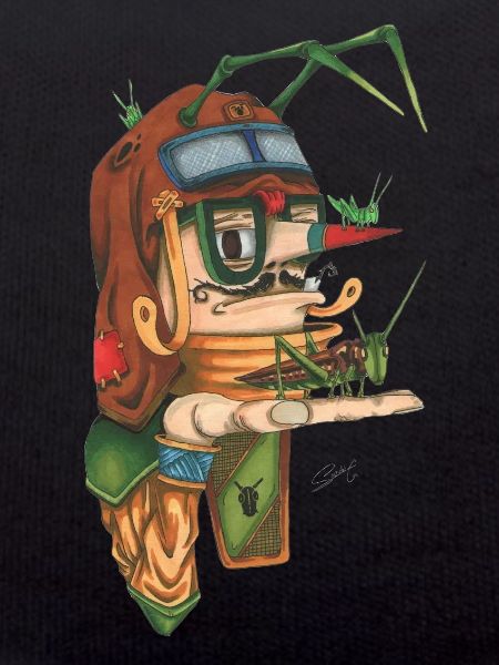 Grasshopper with glasses