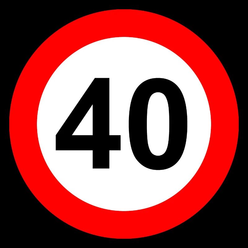 Road sign speed limit 40