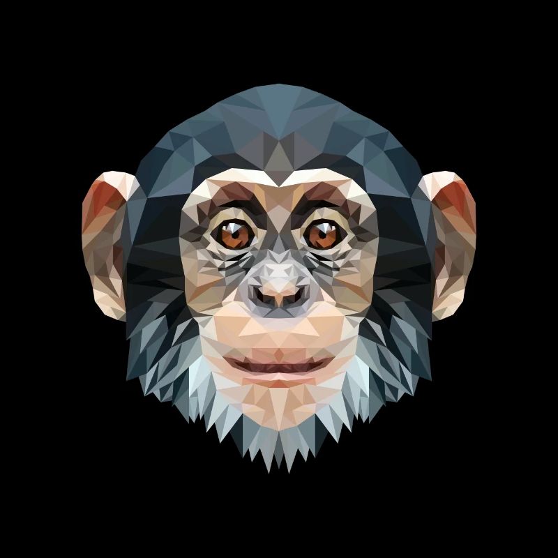 Polygon design monkey chimpanzee