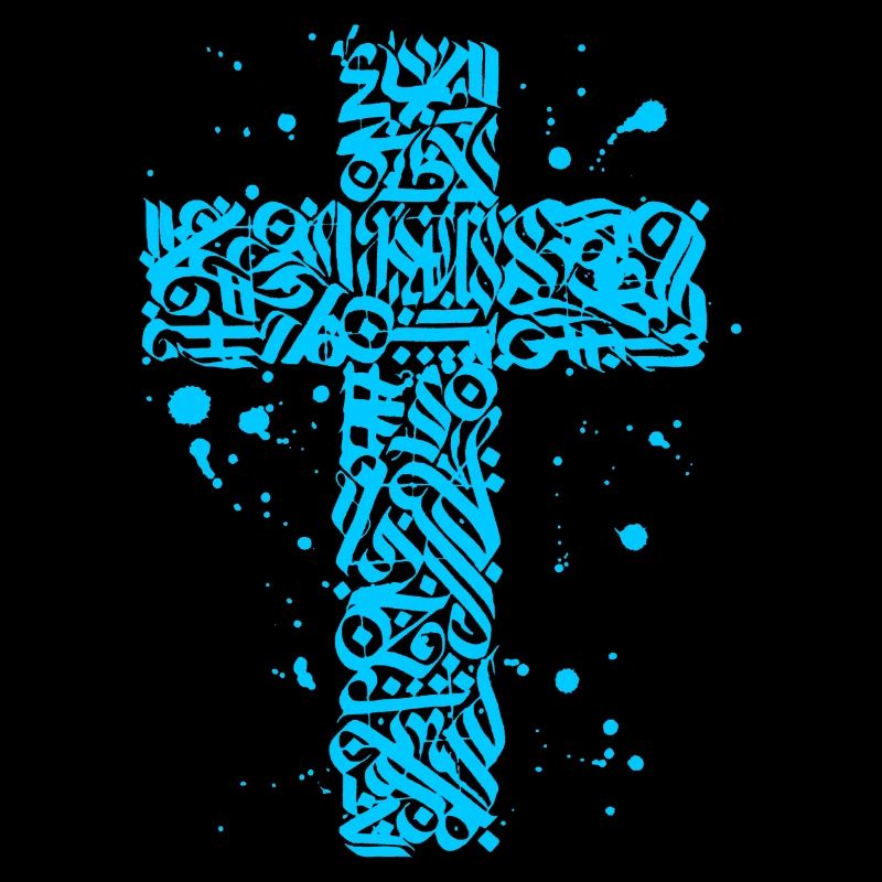 blue cross graffiti