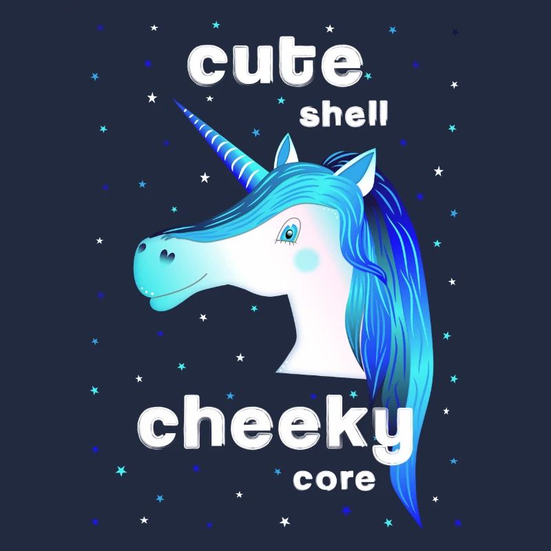 blue unicorn cute cheeky