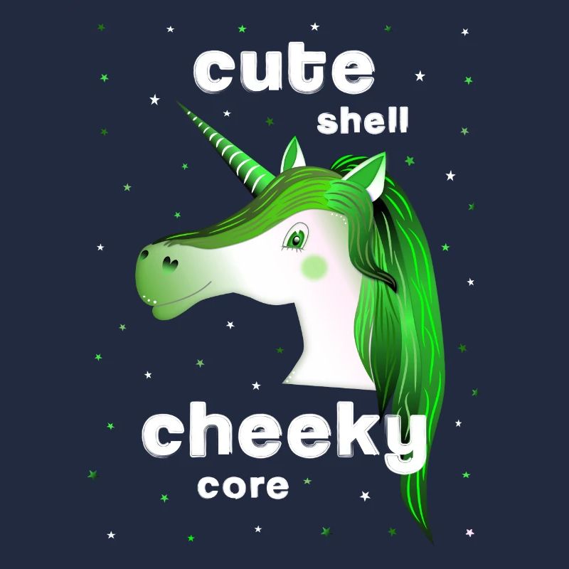 Licorne verte Mignonne effrontée