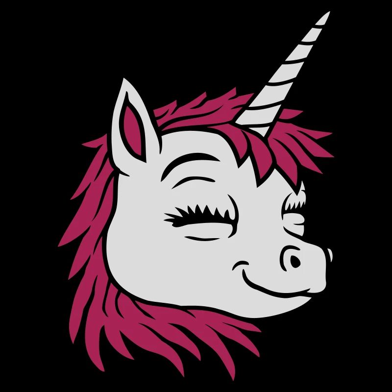 Comic face happy unicorn