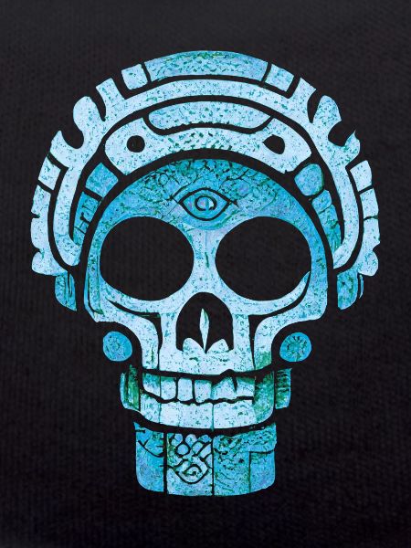 Blauer Maya-Schädel