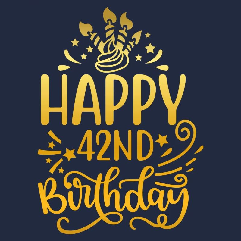 Joyeux 42e anniversaire 42 ans Idées cadeaux (Or)