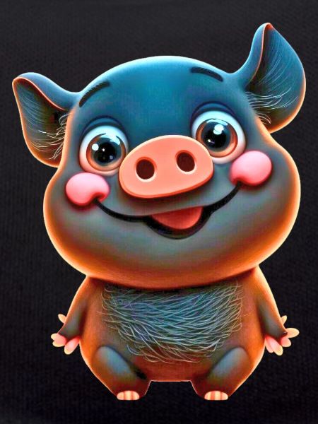 cute cartoon PIG BLACK