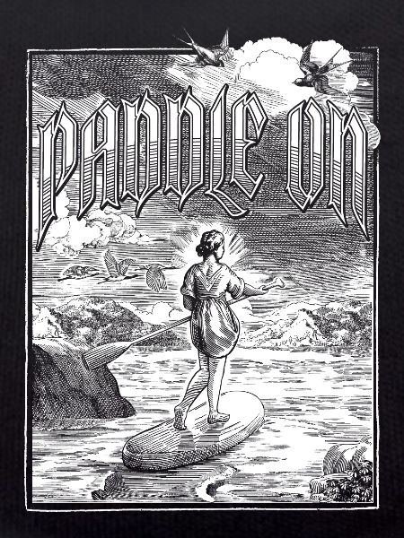 Paddle Board Paddling Drawing