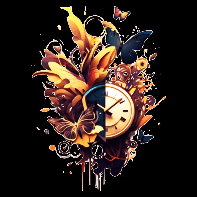 Pixel Art Design on Time and Pocket Watch