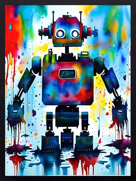 Kunst Roboter Farbenfroh