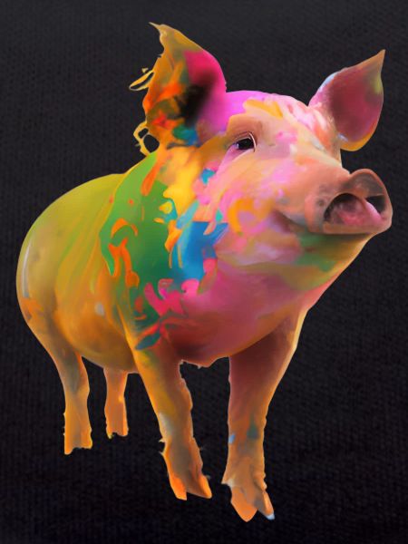 Farbenfrohes Schwein