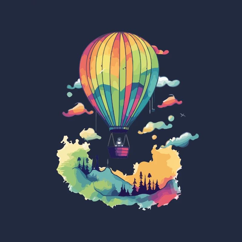 Multicolored hot air balloon