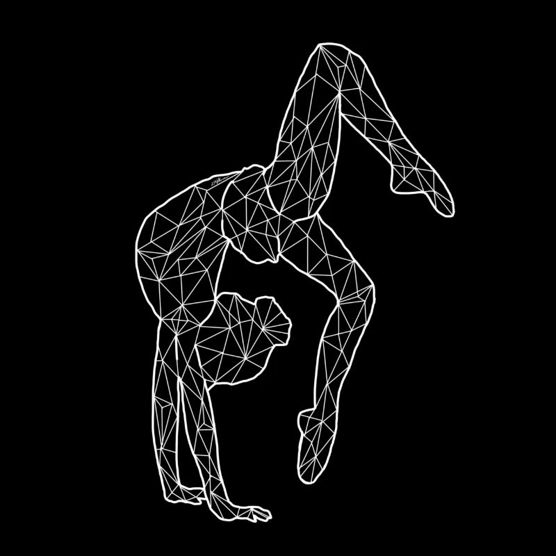 Gymnastics Scorpion Handstand white