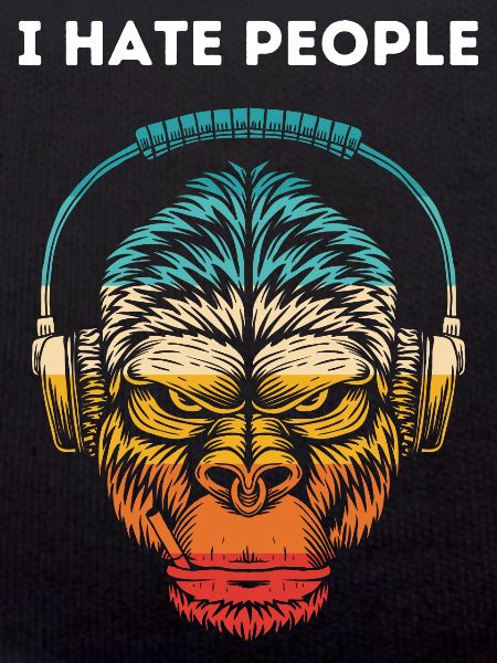 Gorilla Kopfhörer Regenbogen