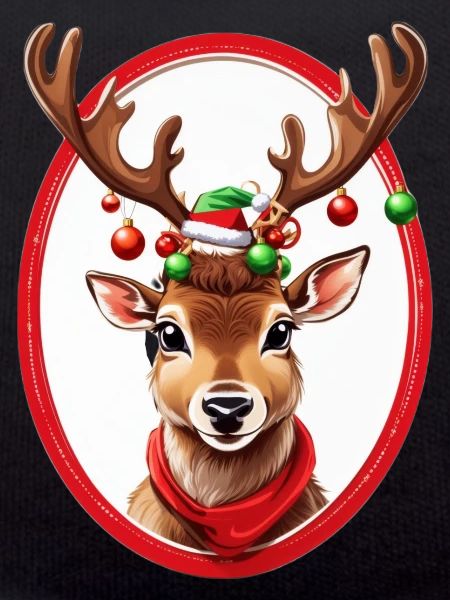 Rentier mit Weihnachtskugeln