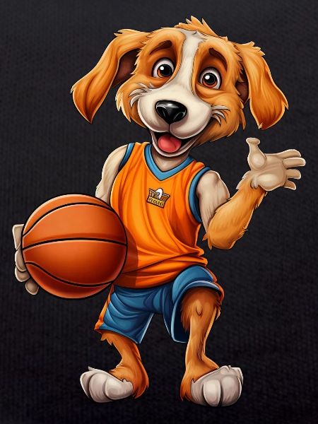 Dog basketball player