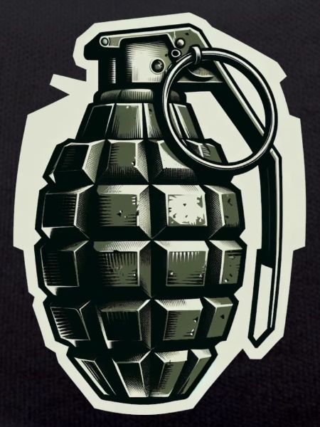 Blast Badge: Monochrome Grenade