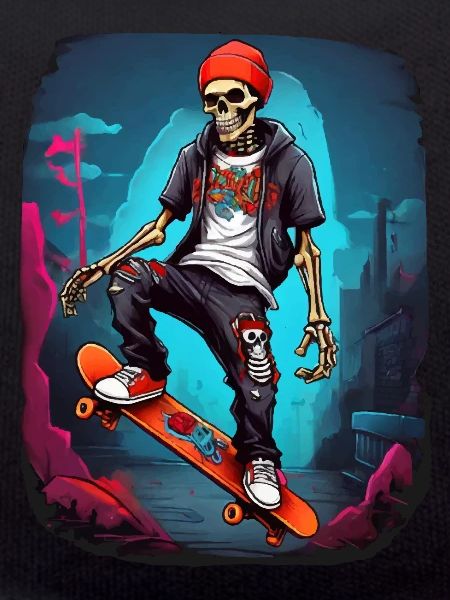Skateboarding Skeleton