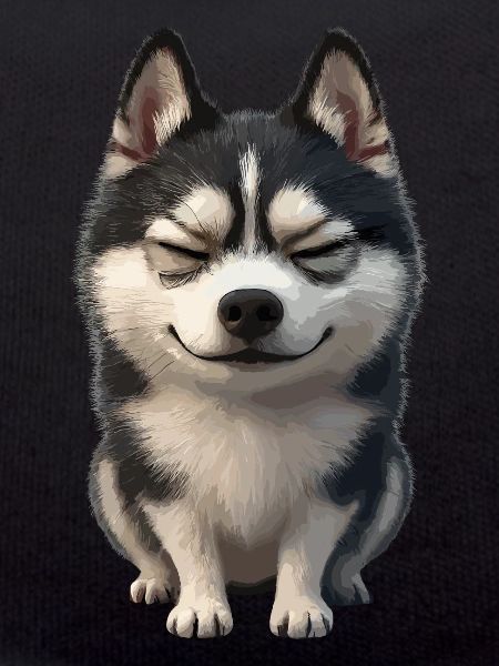 Cheerful Husky Laughing Face