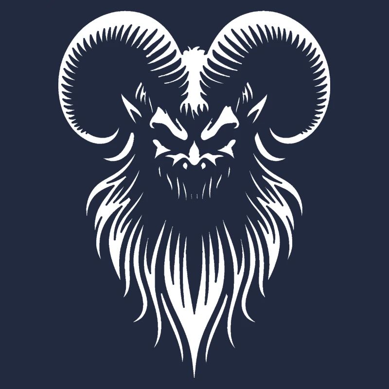 Demon Ram's Head - Gothic Goat Occult