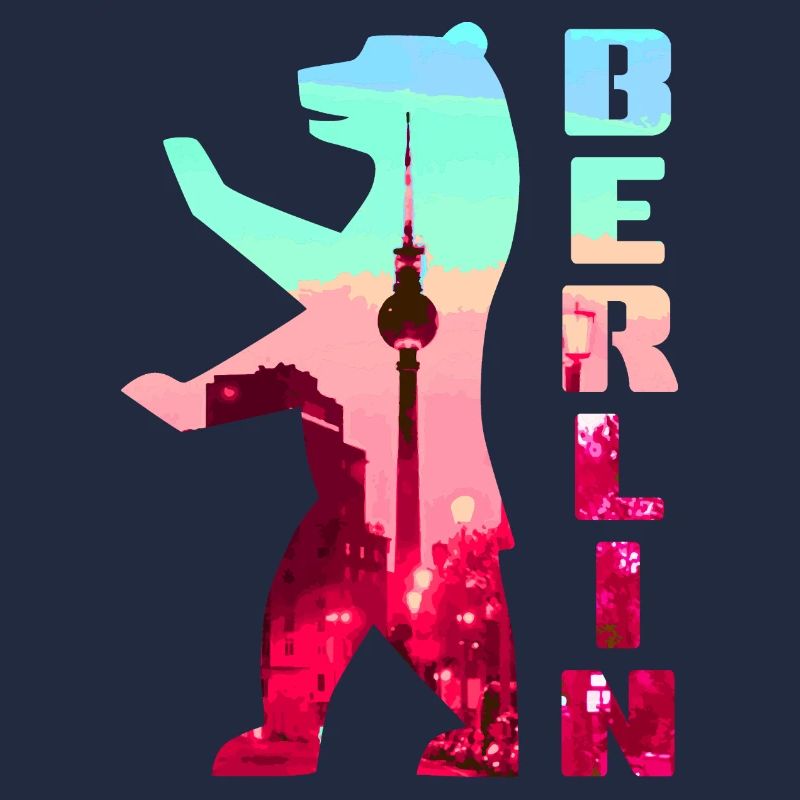 Berlin Bär Neon Silhouette