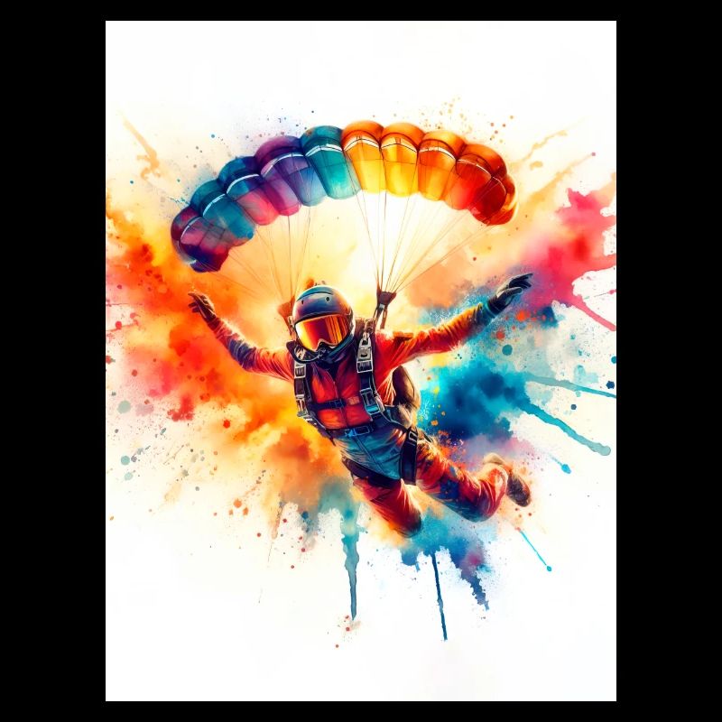Aquarell Fallschirmspringer