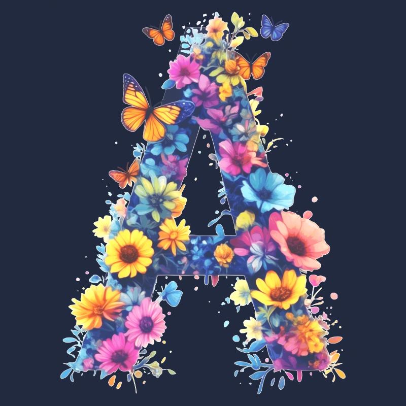 A - Lettre initiale florale 💐🌼🦋