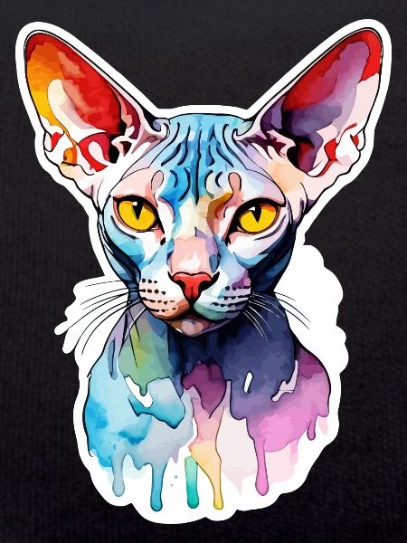 Sphynx Chat Aquarelles