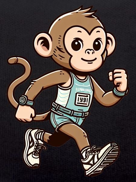 Cute Marathon Runner Monkey