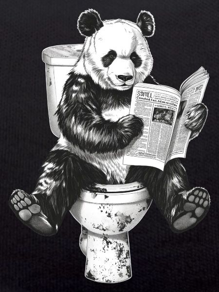 Panda on toilet