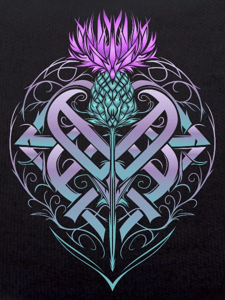 Distel Schild Celtic Knots Thistle Lover