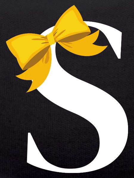 Letter s yellow bow