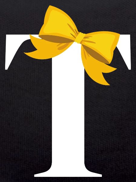 Letter t yellow bow