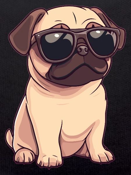 Lustiger Mops Hund