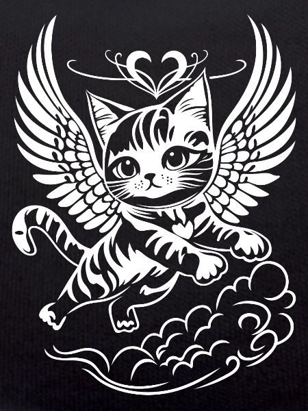 White Angel Cat with Wings