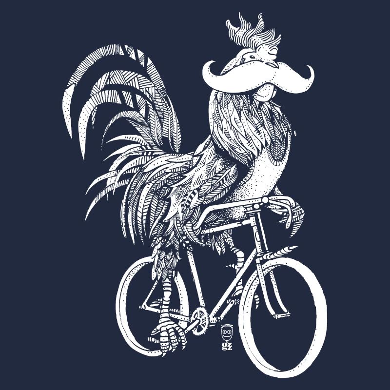 Rooster & Bicycles - white version