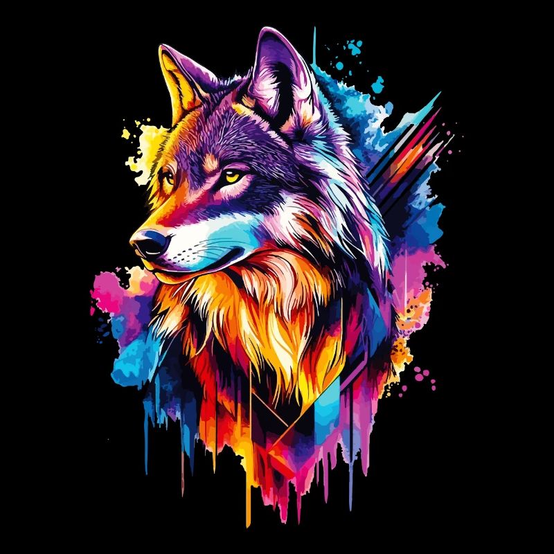 Wolf Wolf Head Predator Forest Nature Wilderness Colorful
