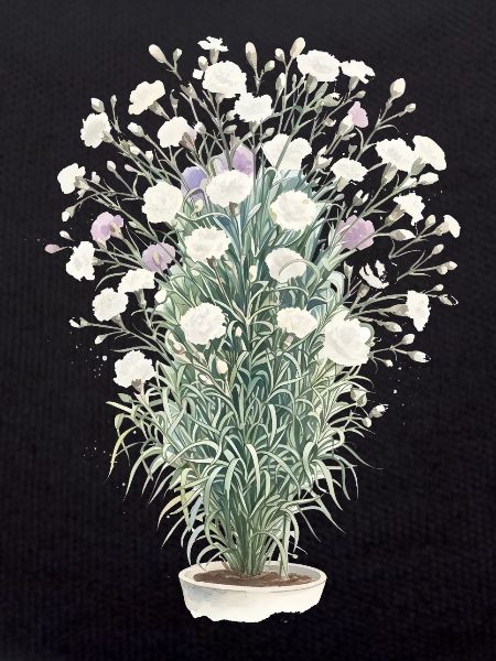 Bouquet Aquarelle Blanc-Violet