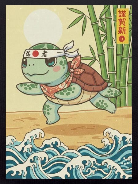 Tortue d’arts martiaux Kawaii